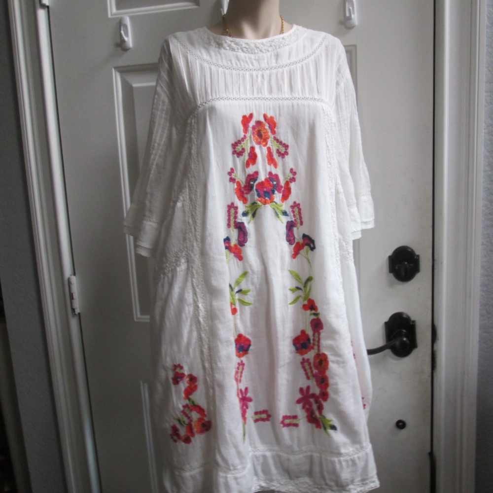 PHILOSOPHY white embroidered dress XL